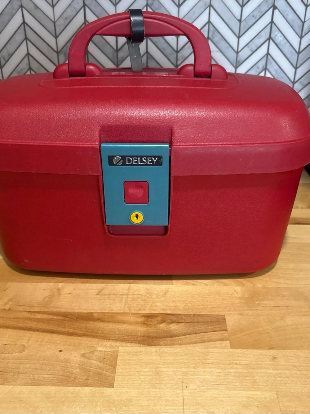 Delsey Luggage Black Cosmetics Tote Carry-on Made In France Vintage